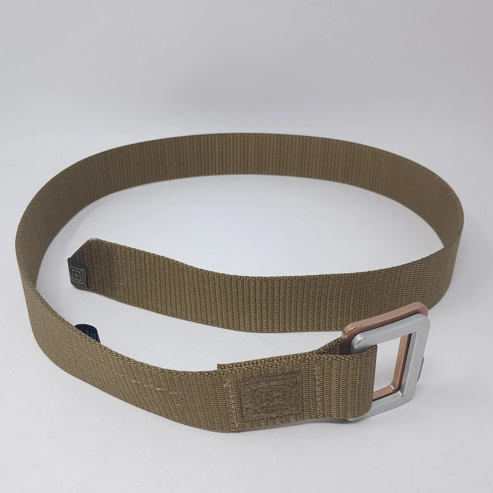 5.11 Tactical Traverse Double Buckle Belt Men's Medium Battle Brown Nylon 59510